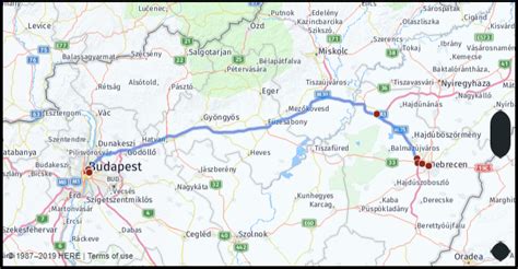 distance from budapest to eger.